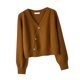 thumbnail image 3 of Suéter tipo cárdigan Strade Fareast Limited para mujer de punto para otoño e invierno Marrón, 3 of 8