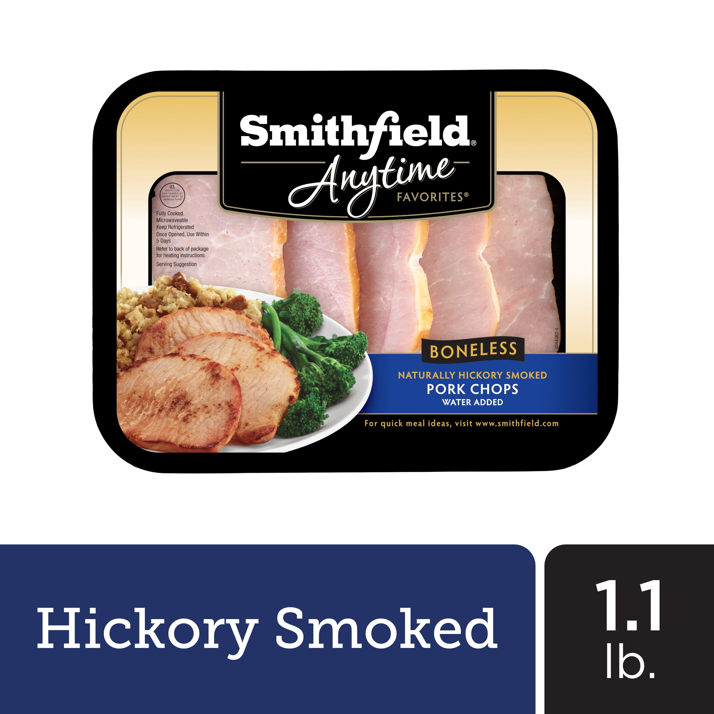Smithfield, Pork, Hickory Smoked, Boneless, Pork Chops, 0.72lbs