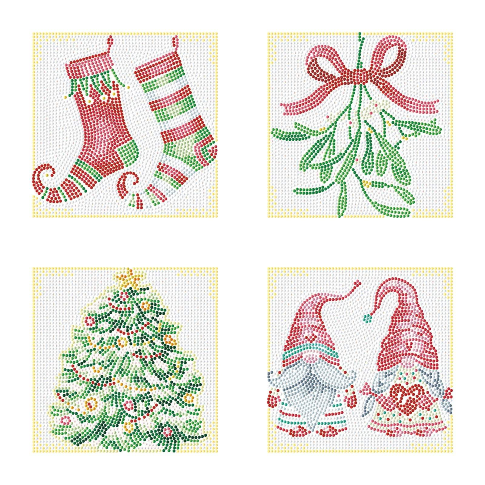 Diamond Dotz Mini Christmas Joy Diamond Painting Kits for Adults - Christmas Diamond Art Kits a Relaxing Creative Craft Kit with Dotz Gems 5x5