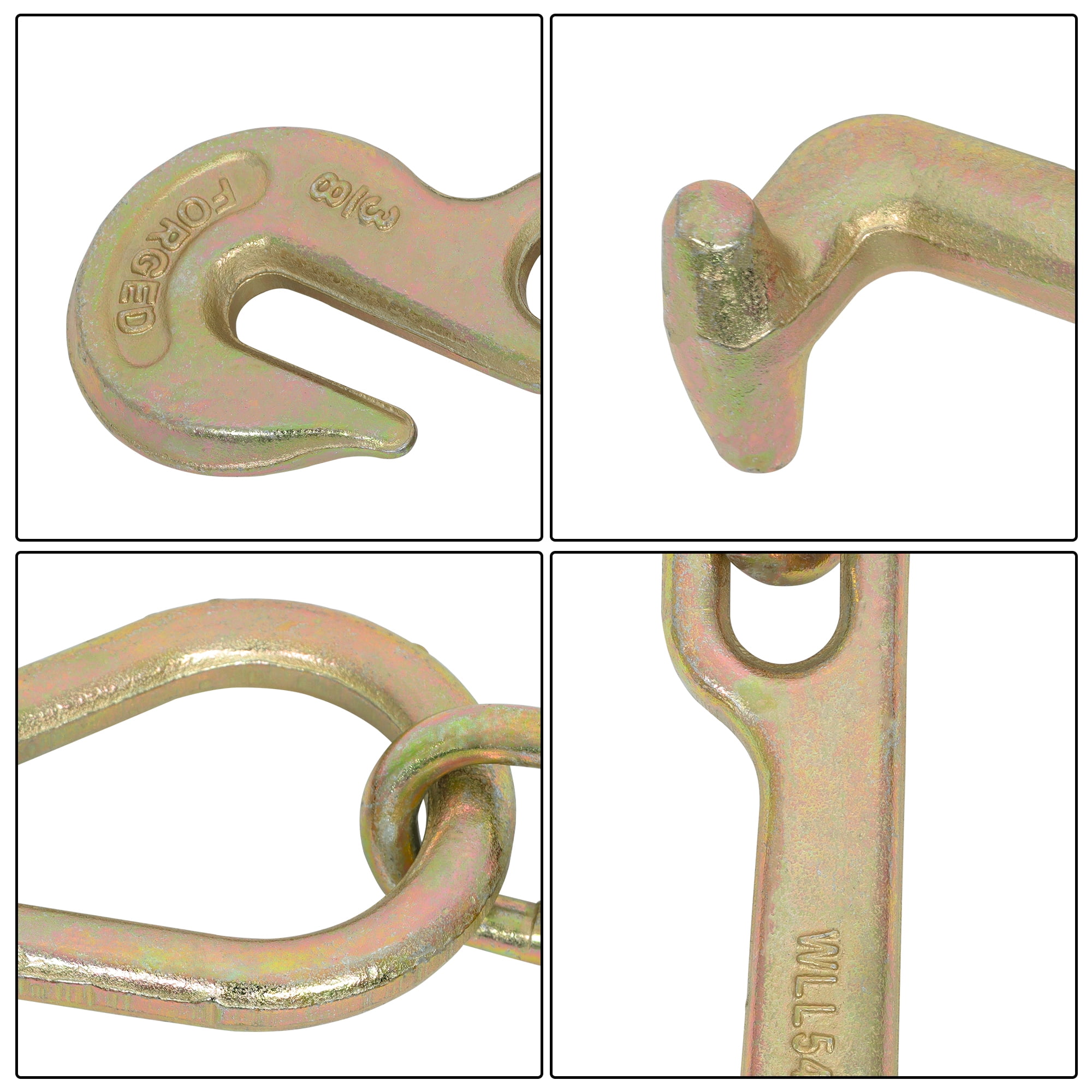 SEBLAFF V Type Tow Chain J Hook 3/8 X 2´grab Hook Tractor Car Wrecker Truck