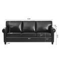 thumbnail image 4 of 84 inch Loveseat Sofa,Mid Century Modern 3 Seater Couch with Bubble Nail Decoration,Love Seat Sofa for Bedroom, Apartment, Home, Office,Black PU, 4 of 9