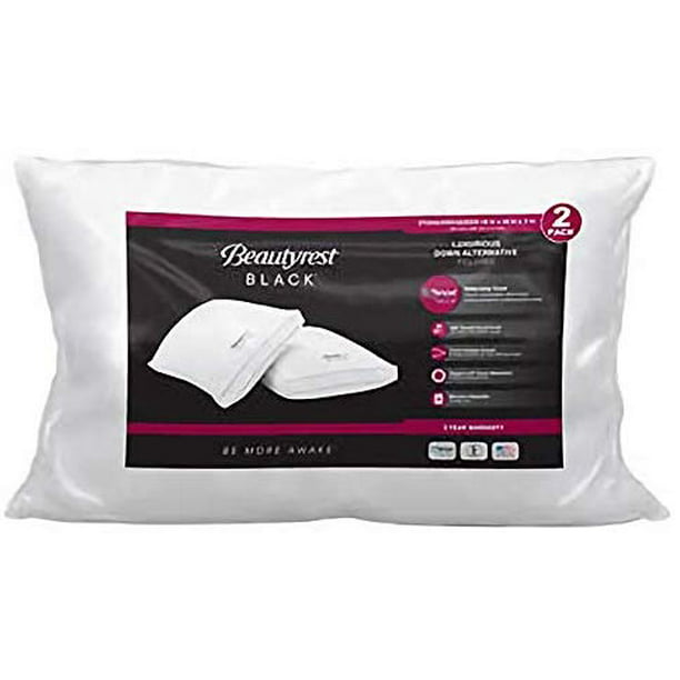Beautyrest Black Pillows, 2-Pack Standard Queen - Walmart.com - Walmart.com