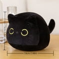 thumbnail image 2 of Cute Black Cat Plush Pillow, Soft Stuffed Animal Doll for Sleeping, Kawaii Kitty Anime Plushie, Unique Easter Basket Filler, Graduation Gift, Valentine's Day Present for Her, 2 of 8
