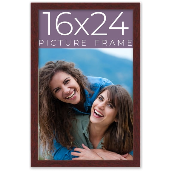 16x24 Frame Brown Solid Wood Picture Frame Width 0.75 Inches | Interior Frame Depth 0.5 Inches |
