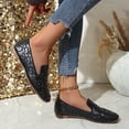 thumbnail image 5 of HomeDM Women's Loafer Closed Toe Slip On PU Leather Casual Office Work Flats Dress Shoes, Black Size 7.5, 5 of 9