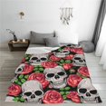 thumbnail image 5 of Fuzoiu Skull and Roses Print Ultra-Soft Micro Fleece Blanket,All Seasons Flannel Throw, Lightweight Blanket for Bed, Sofa, Couch, Movie Night, Camping, and Travel-60"x50", 5 of 7