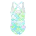 thumbnail image 3 of LIIPEE Girls One-Piece Swimsuits Casual Summer Stretch Fashion Scale Graphic Printed Crisscross Backless Swimwear Kids Children Pool Party Swimming Comfortable Soft Cute Beachwear,3-4 Years, 3 of 3