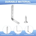 thumbnail image 2 of Soporte en L Uxcell, 4.93 x 2.96 x 0.75 Pulgadas, Soportes de Ángulo Recto de 90 Grados con Tornillos para Muebles/Estantes/Mesas [Plateado], 2 of 6