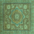 thumbnail image 1 of Ahgly Company Indoor Square Abstract Turquoise Blue Modern Area Rugs, 4' Square, 1 of 4