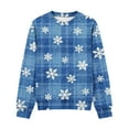 thumbnail image 7 of Lorytime Girls Sweatshirts for Kids Boys Christmas Snowflakes Plaid Shirt Crew Neck Long Sleeve Pullover Cute Tops Blue, 7 of 7