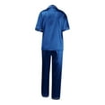 thumbnail image 5 of Mortilo Silk Satin Pajamas Set Women Two-Piece Nightwear Short Sleeve Sleepwear Soft Button Down Loungewear Set Blue 4XL, 5 of 5
