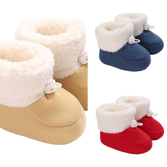 Wdgfv Baby Booties Baby First Shoes Cozy Warm Knit Soft Booties for Toddler Boy Girl 1-8 Months