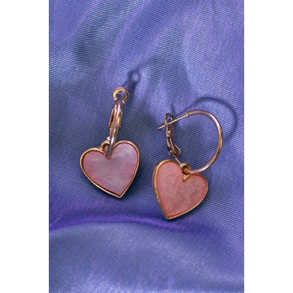 Ragstock Heart Charm Hoop Earrings