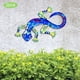 thumbnail image 3 of 2 figuras de gecko para decoración de pared, colgantes de metal, ideales para exteriores. Pies amarillos, 3 of 7