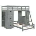 thumbnail image 6 of Harper & Bright Designs Twin Over Twin Separable Bunk Beds with Desk and Drawers, Wood L-Shape Bunk Bed Frame with USB Ports and LED Ligh for Kids Teens, Gray, 6 of 18
