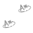 thumbnail image 2 of Minnieouse Anillo abierto con letras mayúsculas, anillos reutilizables seguros para mujer, para interiores y exteriores, viajes, oficina, Carta a 2piezas, 2 of 6