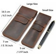 thumbnail image 2 of BE-TOOL Retro Leather Pen Case Pen Holder Pencil Pouch Protective with Foldable Flap Cover Handmade Gift for Men and Women, 2 of 8