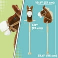thumbnail image 3 of Qaba Cheval en Peluche Licorne avec Roues en Bois, Sons Réels pour Enfants, Marron, 3 of 10