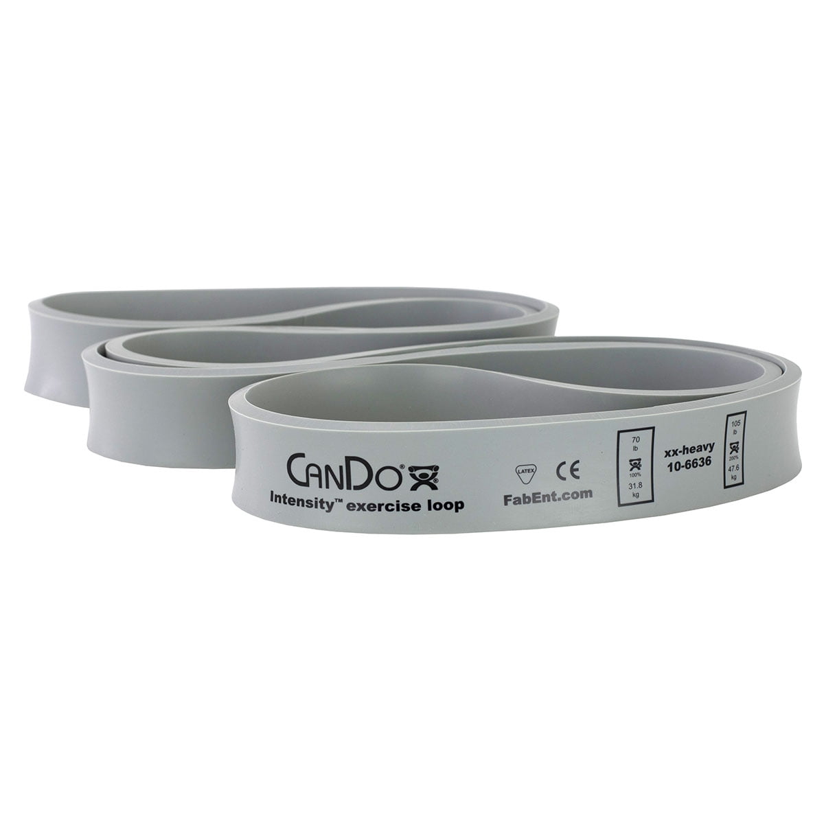 CanDo Intensity Loop, 40" Exerciser, XX-Heavy, Silver, 70 - 105 lb
