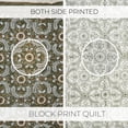 thumbnail image 3 of Block Print Cotton Indian Jaipuri Raza Quilt- 103"X95", 3 of 6
