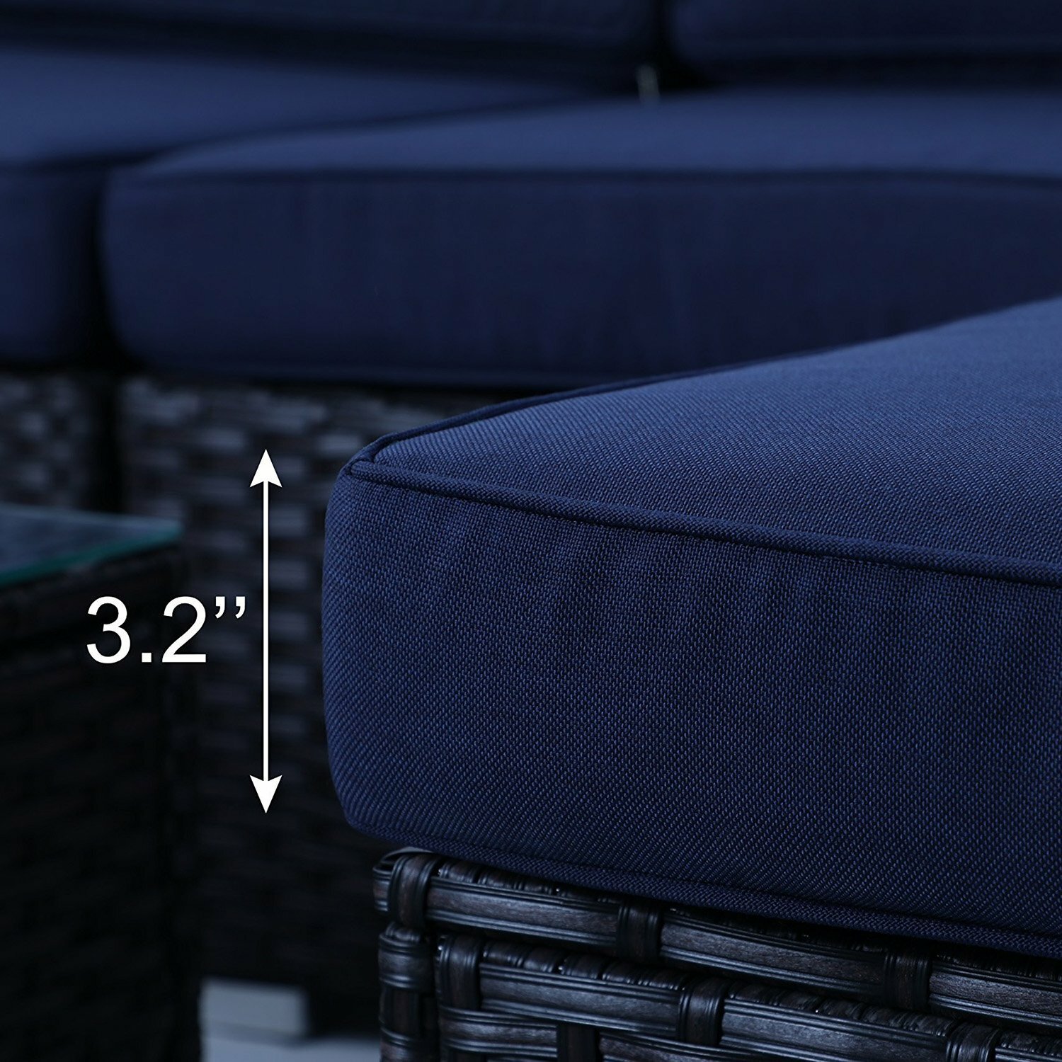 Steward outdoor 3 piece rattan sectional sofa set with cushions sale