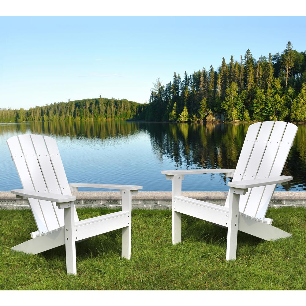 northbeam Lakeside Faux Wood Adirondack Chair, White