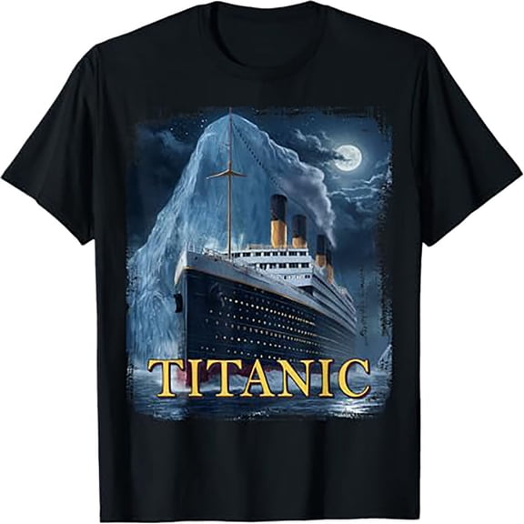Titanic Cruise Ship Graphic Hit Iceberg April 15th 1912 T-Shirt
