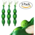 thumbnail image 2 of DAMAIE Fidget Toys, 3 PCS Squeeze-a-Bean Soybean Stress Relieving Keychain Mobile Chain Fidget, Green, 2 of 6