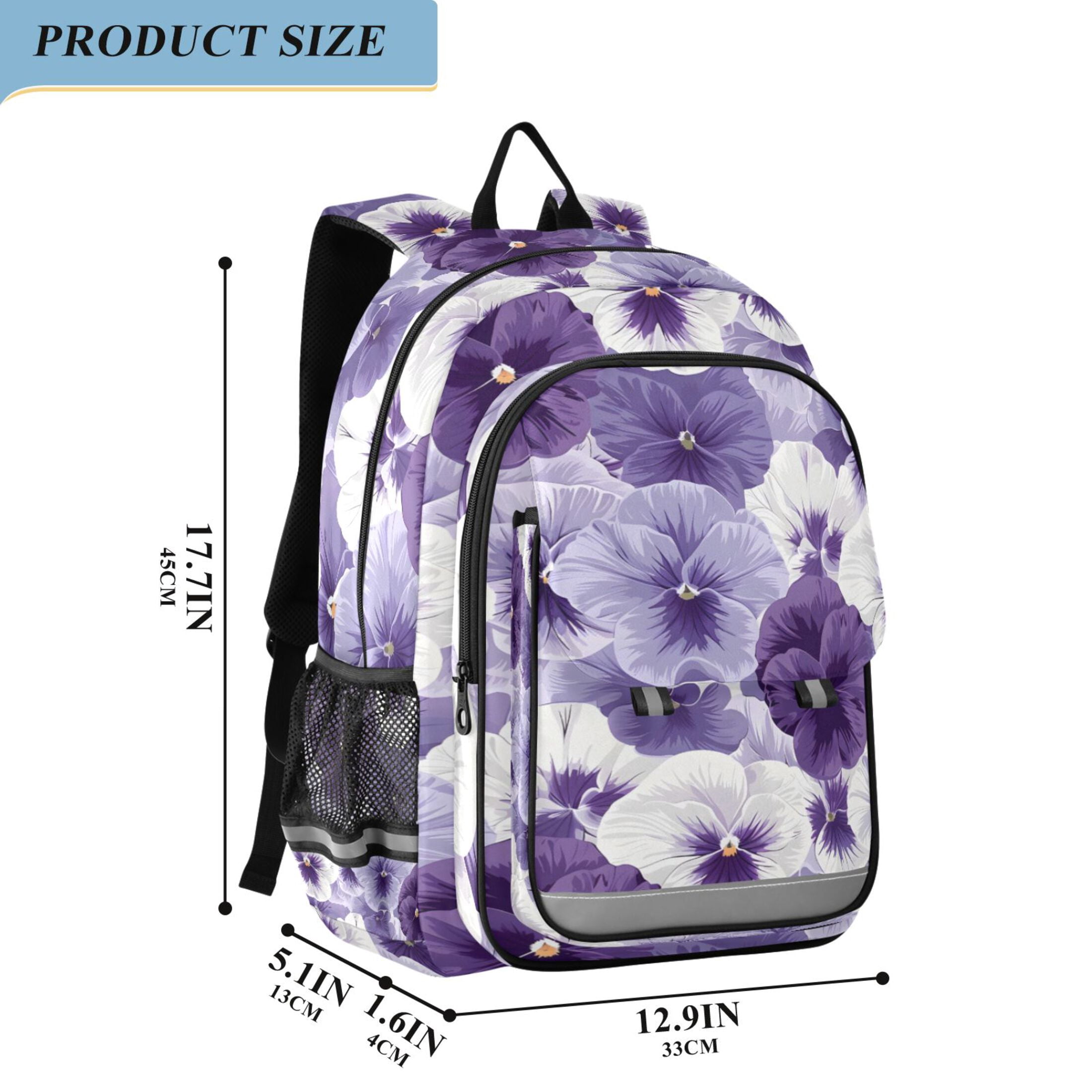 ALAZA Violet Flowers Laptop Backpack Purse Travel Bag Casual School Bookbag Rucksack for Women Men