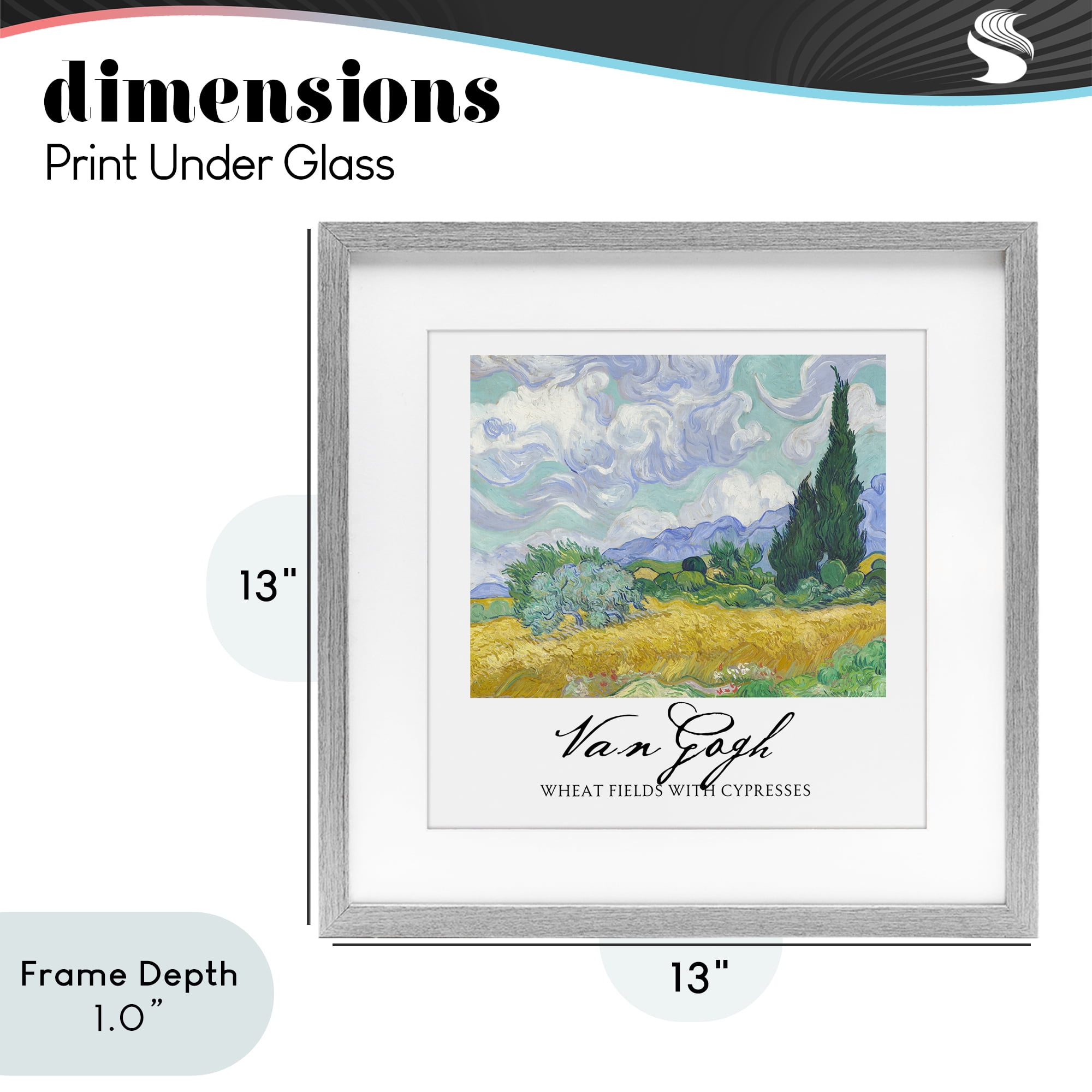 Stupell Industries Van Gogh Wheat Field with Cypresses Gray Framed Print Under Glass, design by Vintage Hustle