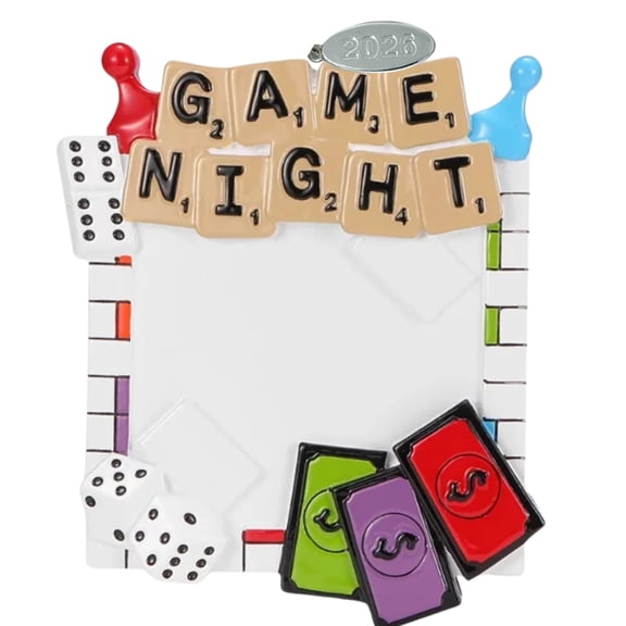 Game Night Christmas Ornament, Board Game Ornament Gift Idea, Stocking Stuffer Easily Personalized at Home - Arrives in Gift Box
