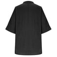 thumbnail image 4 of Linen Shirts for Women Fashion Clothing Linen Tunic Tee Shirts Womens Cotton Linen Tops Vneck Tshirts Shirts Gauze Blouses Blouses for Women Dressy Casual Button Down Shirt Basic Tops Black 5XL, 4 of 9