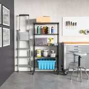 Seville Classics 5-Tier Steel Wire Shelving with Wheels, 30 W x 14 D x 60 H, Black