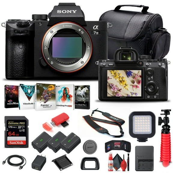 Sony Alpha a7 III Mirrorless Camera Body Only ILCE7M3/B - Advanced Bundle(International Model)