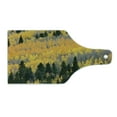 thumbnail image 2 of Fall Cutting Board, Colorful Aspen Forest in Colorado Rocky Mountains Western Wilderness USA Theme, Tempered Glass Cutting and Serving Board, Wine Bottle Shape, Green Yellow Grey, by Ambesonne, 2 of 5