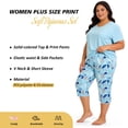 thumbnail image 7 of Plus Size Pajamas, PUTUO Womens Pajama Sets, Plus Size Short Sleeve V Neck Capri Pants Pajama Sets, Soft Ladies Pajamas Sleepwear Loungewear, 7 of 7