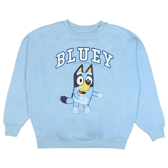 Bluey Men's Block Logo Design Adult Crewneck Pullover Long Sleeve Sweatshirt