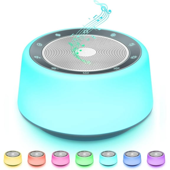 White Noise Machine,Sound Machine for Sleeping with 30 Soothing Sounds,7 Color Night Light with 5 Timers,Touch Control & Adjustable Brightness,Sleep Machine for Baby, Adults Home & Office