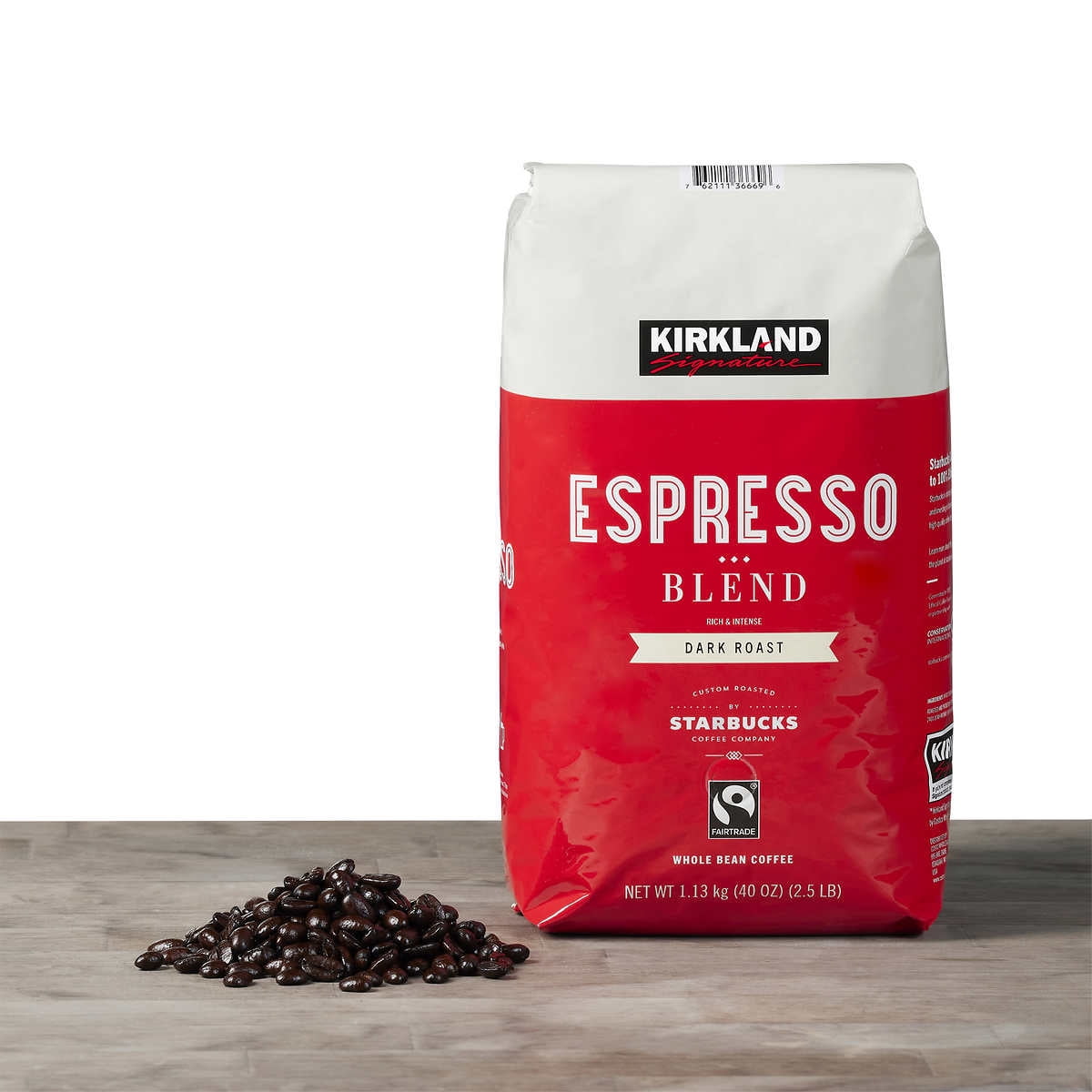 Kirkland Signature Espresso Blend Coffee, Dark Roast, Whole Bean, 40 Ounce  