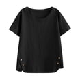 thumbnail image 6 of Viadha Womens Plus Size Short Sleeve T Shirts Summer Casual Solid Color Tees Crew Neck Cotton Tunic Tops, 6 of 9