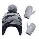 thumbnail image 1 of Minnieouse Sombrero Guantes Kit Diseño de orejeras Manoplas de punto para niños con patrones de dinosaurios Animal Accesorios de invierno Regalo de Año Sombreros gris azul M 2-3ans Minnieouse AP009413-05B, 1 of 6