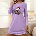 thumbnail image 2 of Wensltd Women's Short Sleepshirts Stylish Long Sleeve Round Neck Christmas Home Wear Nightgown S-XXL, 2 of 6