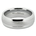 thumbnail image 3 of MJ Metals Jewelry White Tungsten Carbide Ring For Men Women Sand Blasted Center Polished Edges COMFORT FIT 8mm Size 9, 3 of 4