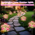 thumbnail image 3 of Oziral Solar Garden Lights Outdoor, 2 pack Waterproof LED Flower Solar Powered Stake Lights, Patio Lawn Grave Backyard Pathway Yard Decor, 8 Modes, 3 of 9
