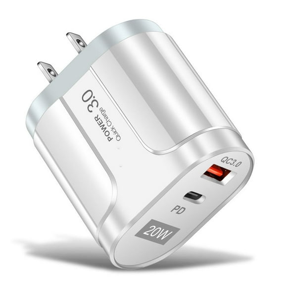 20W USB C Fast Charger, Borz Dual Port PD Power Delivery Fast Type C Charging Block Plug Adapter for iPhone 14/13/12/11 /Pro Max, XS/XR/X, iPad Pro, AirPods Pro, Samsung Galaxy and More (White)