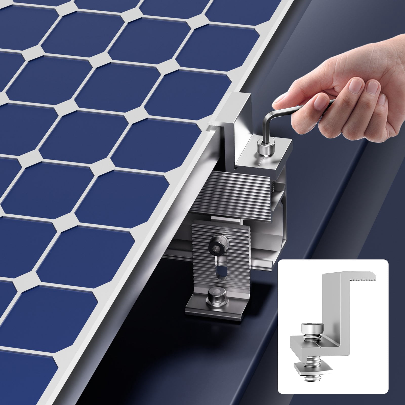 VEVOR Solar Panel Mounting Brackets Kit  Adjustable for Various Roofs, Durable Installation Solution