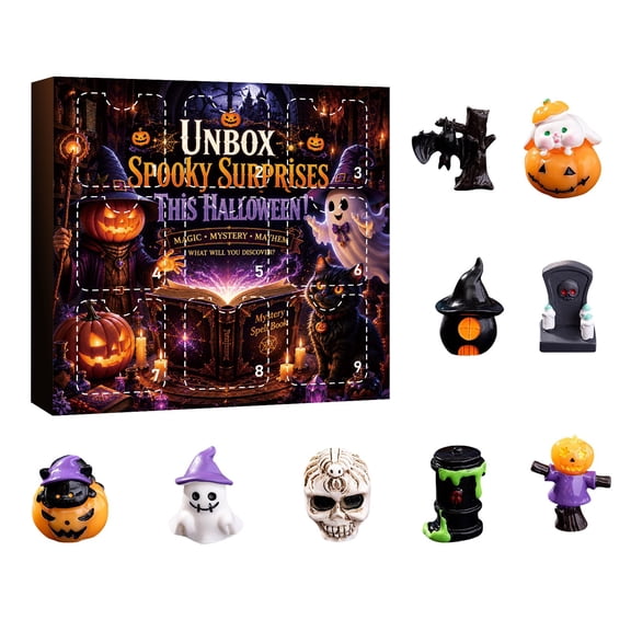 ZJNGJC 2026 Halloween Countdown Cute Little Ghost Ornaments 2D Acrylic Collectible Figures Halloween Countdown Decorations for Home Party Gift Black