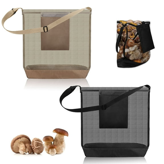 TSV 2pcs Large Picking Bag for Vegetables and Fruits, Reusable Mesh Outdoor Foraging Bags for Potato Mushroom Produce