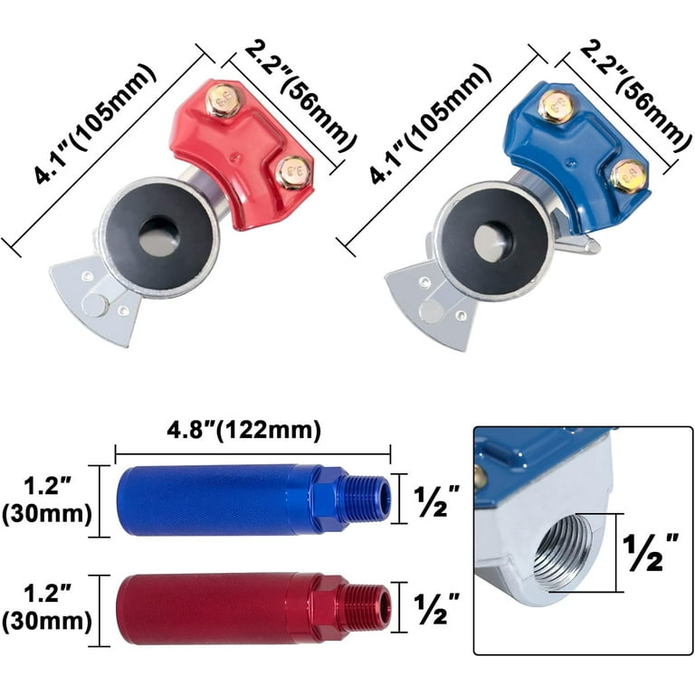 Glad Hands Set with Service Emergency Glad Hand, Anodized Aluminum
