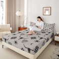 thumbnail image 4 of Feelyou Western Aztec Adult Queen Sheet Sets, Tribal Sheep Skeleton Flat Sheet, Hippie Abstract Triangle Queen Fitted Sheet, Microfiber Bedroom Decor, 4-Piece, 4 of 7